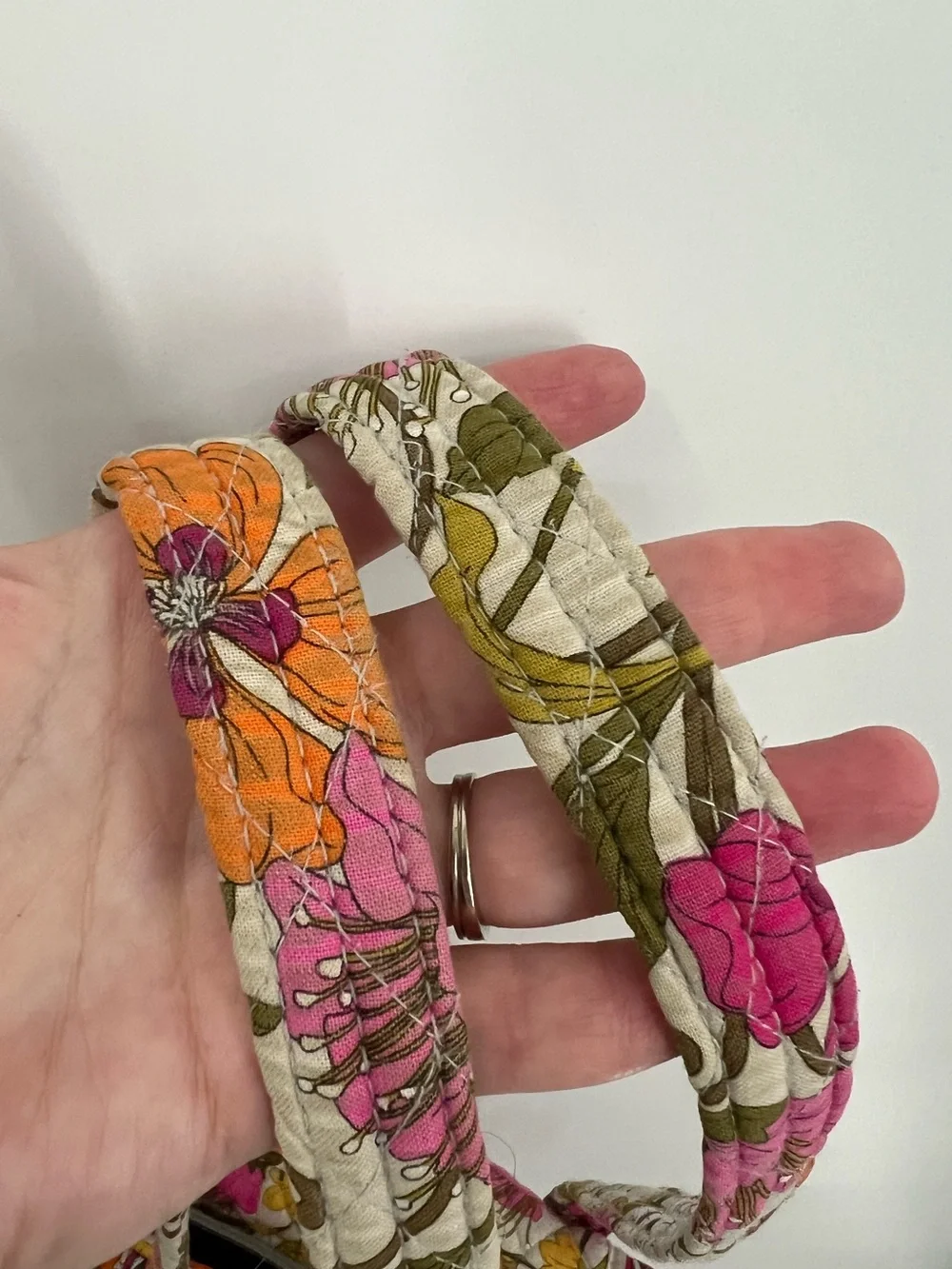Vera Bradley Floral Quilted Shoulder Bag in Pink, Orange & Green